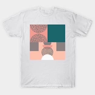 Green and rose geometric pattern T-Shirt